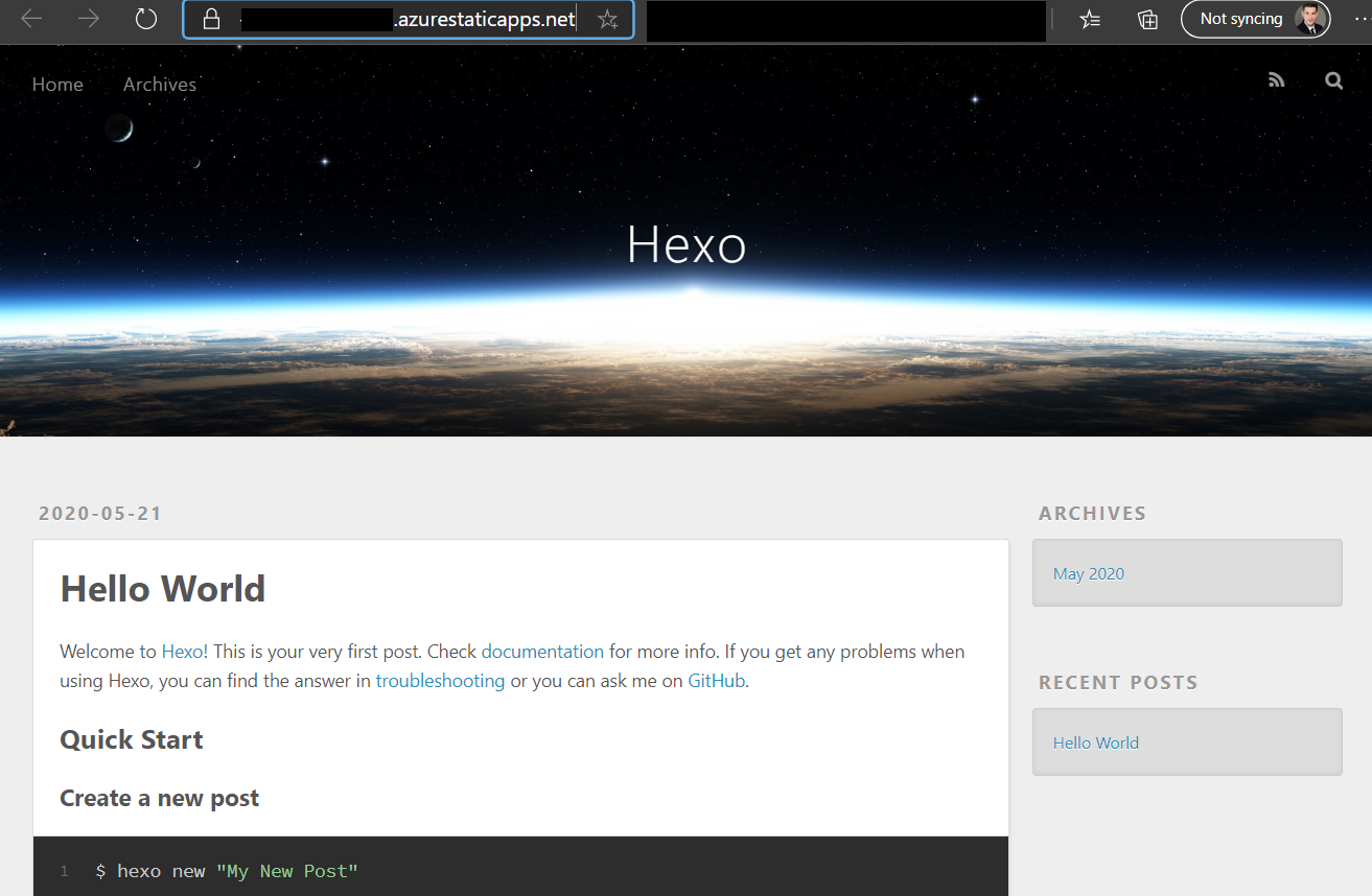 New hexo website