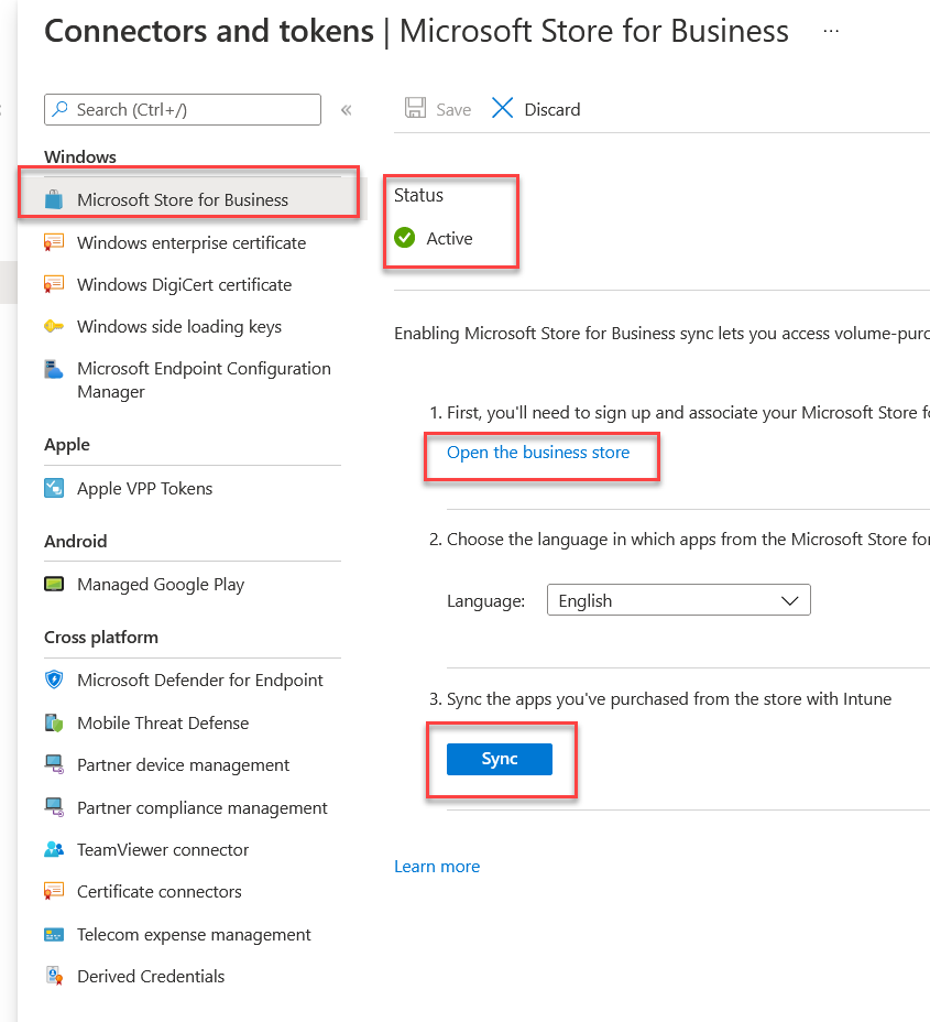 Intune & Microsoft Store for Business Integration