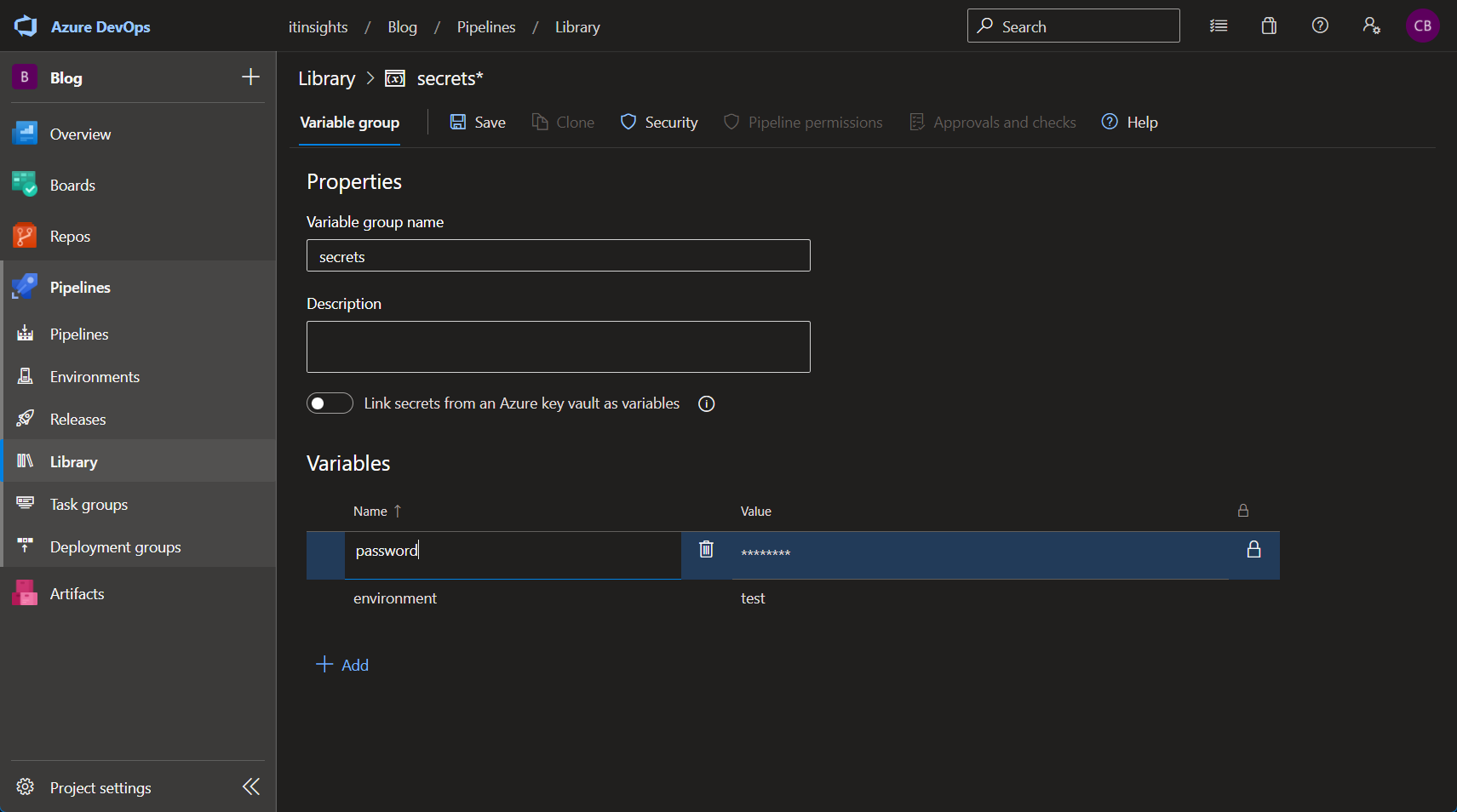 Azure Pipelines Variable Group