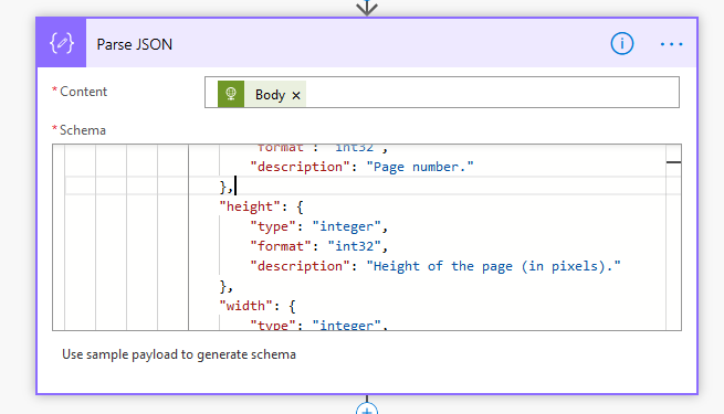 Microsoft Flow - Parse JSON